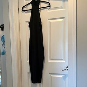Express Black Halter Bodycon Midi Dress